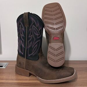 Justin Western Boots Mens 11D Brown Blazer Peanut Tan Water Buffalo 11" MJ1024